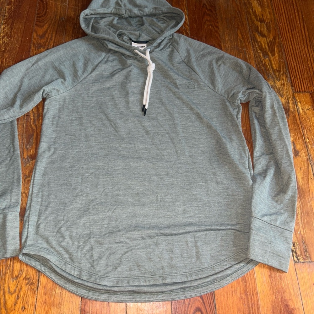 The North Face Gray Hooded Sweatshirt Lightweight size Medium